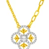 TOMEI Diamond Cut Collection Snow Flake Necklace, Yellow Gold 916
