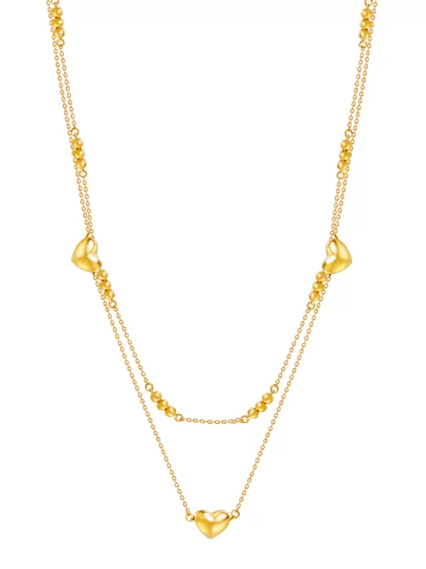 TOMEI Love Beads Double Strand Necklace, Yellow Gold 916