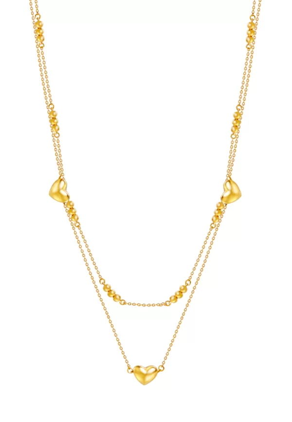 TOMEI Love Beads Double Strand Necklace, Yellow Gold 916
