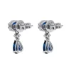 TOMEI Blue Sapphire Earrings, White Gold 750
