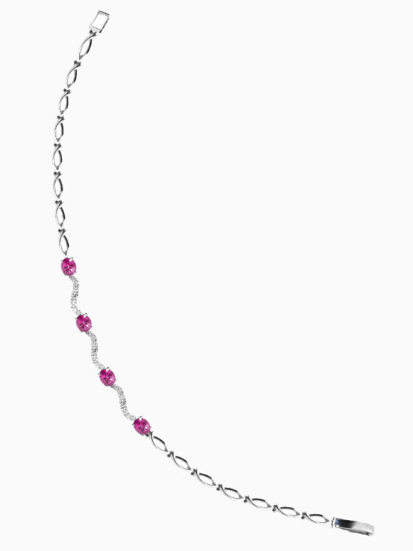TOMEI Vibrant Ruby Bracelet, White Gold 750