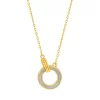 TOMEI Mother-Of-Pearl Circle Necklace, Yellow Gold 999 (5G)