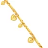 TOMEI Heart Bracelet, Yellow Gold 916
