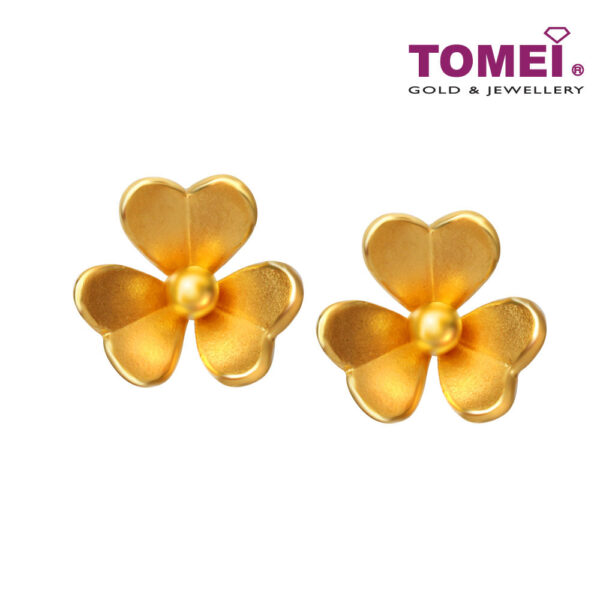TOMEI Floral Beauty Earrings, Yellow Gold 916