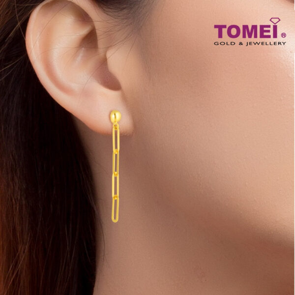TOMEI Lusso Italia Dangling Link Earrings, Yellow Gold 916