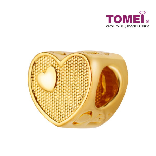 TOMEI Heart LOVE Charm, Yellow Gold 916