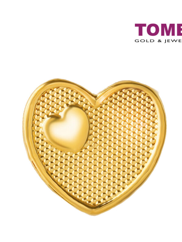 TOMEI Heart LOVE Charm, Yellow Gold 916