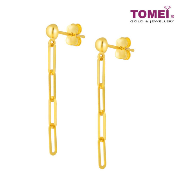 TOMEI Lusso Italia Dangling Link Earrings, Yellow Gold 916