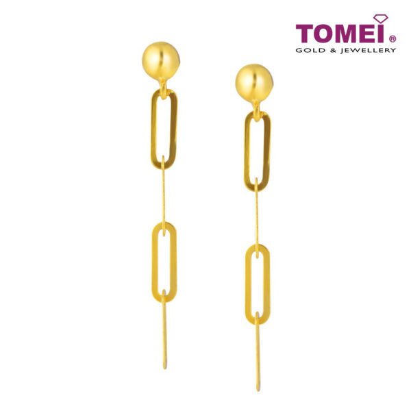 TOMEI Lusso Italia Dangling Link Earrings, Yellow Gold 916