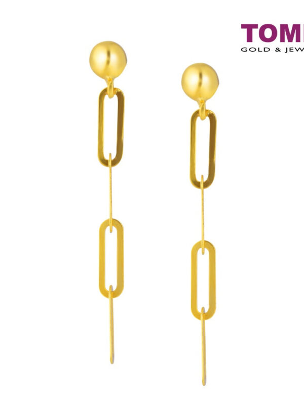 TOMEI Lusso Italia Dangling Link Earrings, Yellow Gold 916