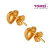 TOMEI Laser Heart Earrings, Yellow Gold 916