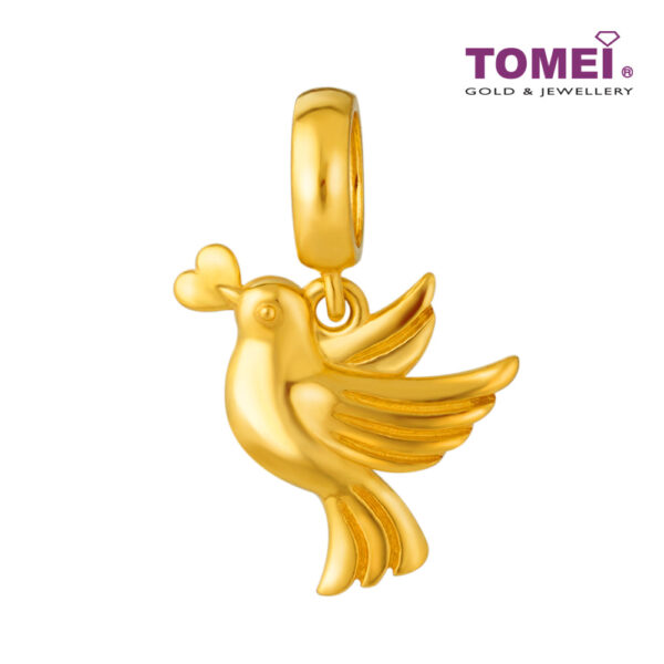TOMEI Love Bird Charm, Yellow Gold 916