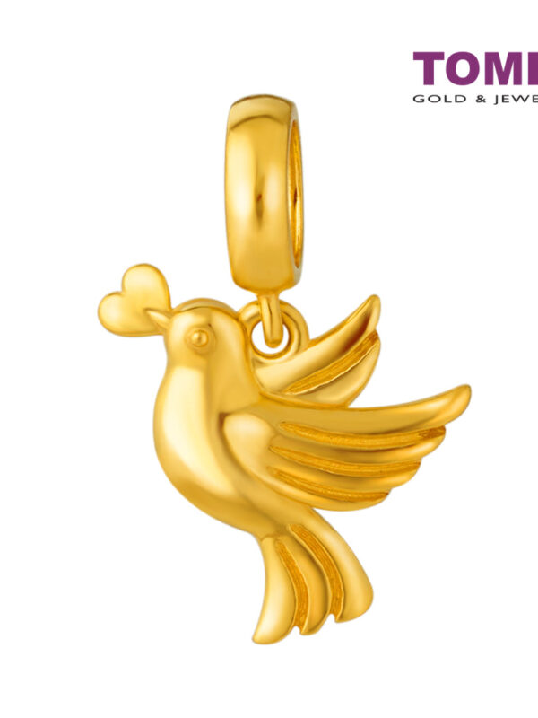 TOMEI Love Bird Charm, Yellow Gold 916
