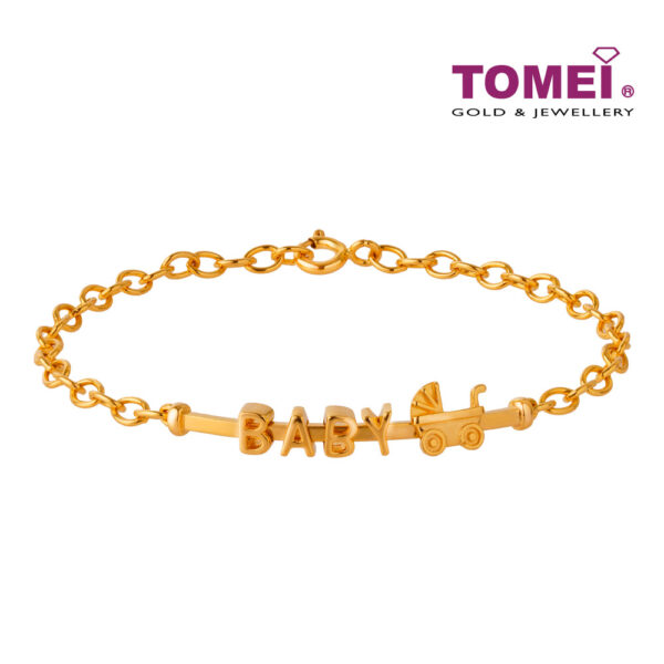 TOMEI Baby and Stroller Bracelet, Yellow Gold 916 (TZ-YG1374B-1C)
