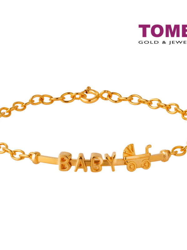 TOMEI Baby and Stroller Bracelet, Yellow Gold 916 (TZ-YG1374B-1C)