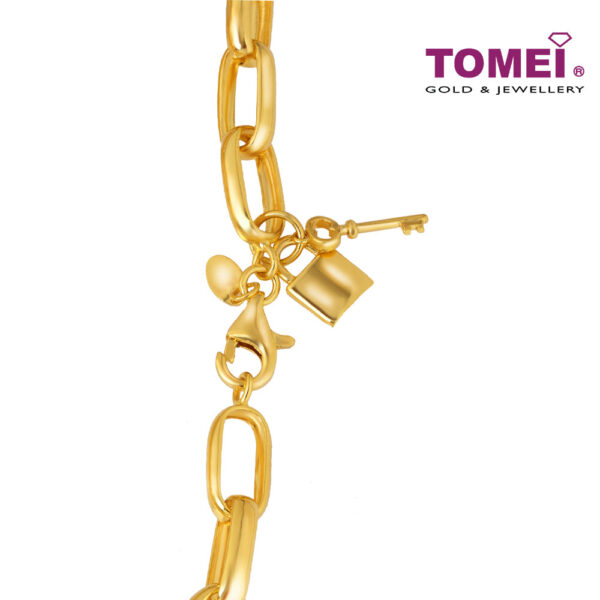 TOMEI Key and Lock Linked Bracelet, Yellow Gold 916