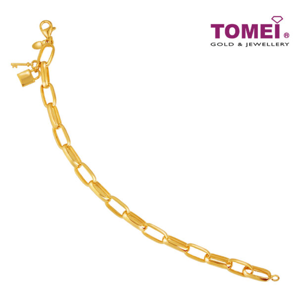 TOMEI Key and Lock Linked Bracelet, Yellow Gold 916