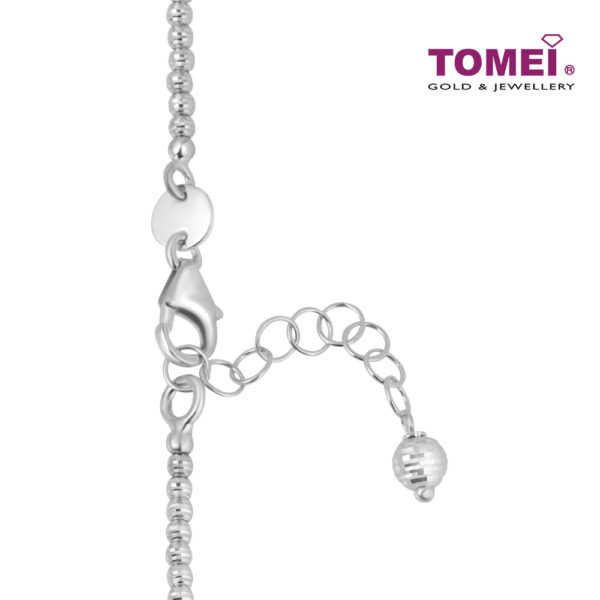 TOMEI Joyous Tinsels Collection Bead Bracelet, White+Rose Gold 585