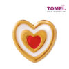 TOMEI Heart in Red Flaming Heart Charm, Yellow Gold 916
