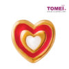 TOMEI Heart in Red Flaming Heart Charm, Yellow Gold 916