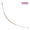 TOMEI Joyous Tinsels Collection Bead Bracelet, White+Rose Gold 585