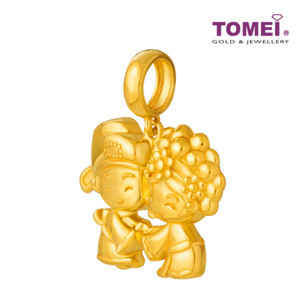 TOMEI Lovely Bride and Groom Charm, Yellow Gold 916