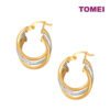 TOMEI Lusso Italia Dual-Tone Triple Hoop Earrings, Yellow Gold 916