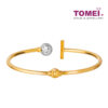TOMEI Ball and Bar Open Bangle, Yellow Gold 916