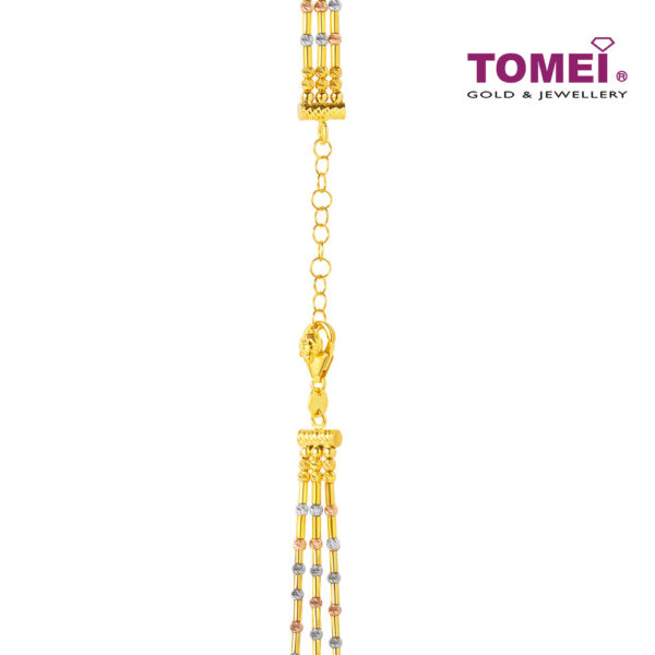 TOMEI Lusso Italia Baubles Glam Collection Tri-Tone Necklace, Yellow Gold 916