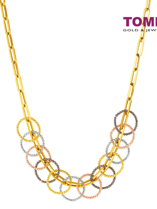 TOMEI Lusso Italia Jolly Halos Collection 4-Tone Necklace, Yellow Gold 916
