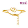 TOMEI Diamond Cut Collection Dwi-Hearts Bangle, Yellow Gold 916