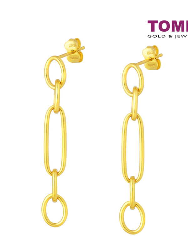 TOMEI Lusso Italia Oval Dangling Earrings, Yellow Gold 916