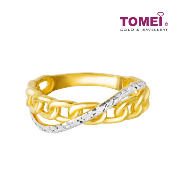 TOMEI Dual Colour Ring, Yellow Gold 916 (9O-YG0811R-2C)