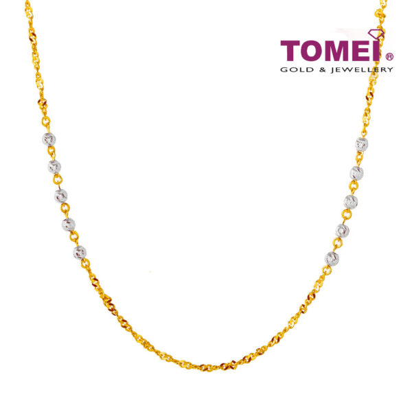 TOMEI Beads Necklace, Yellow Gold 916