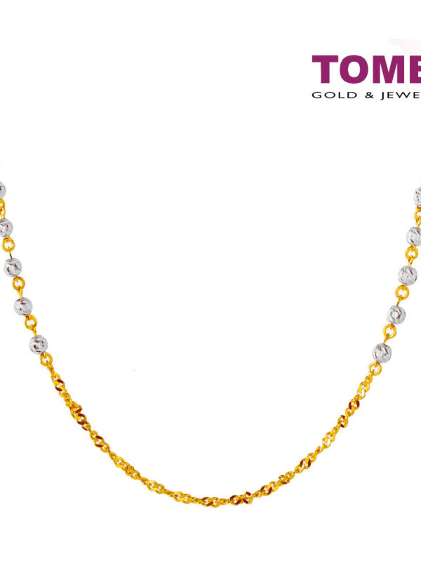 TOMEI Beads Necklace, Yellow Gold 916