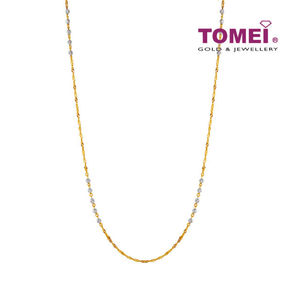 TOMEI Beads Necklace, Yellow Gold 916