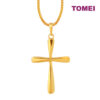 TOMEI Lusso Italia Sleek Cross Pendant, Yellow Gold 916