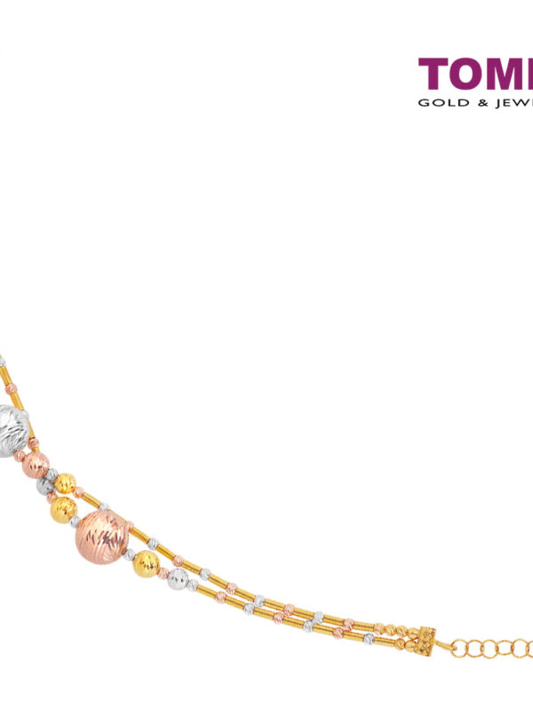 TOMEI Lusso Italia  Baubles Glam Collection Tri-Tone Bracelet, Yellow Gold 916
