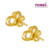 TOMEI Diamond Cut Collection Dwi-Hearts Earrings, Yellow Gold 916