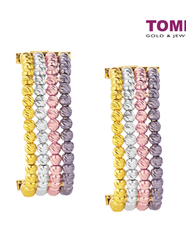 TOMEI Lusso Italia Jolly Halos Collection 4-Tone Earrings, Yellow Gold 916
