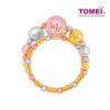 TOMEI Lusso Italia Baubles Glam Collection Tri-Tone Ring, Yellow Gold 916