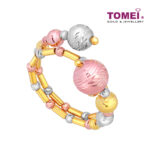 TOMEI Lusso Italia Baubles Glam Collection Tri-Tone Ring, Yellow Gold 916
