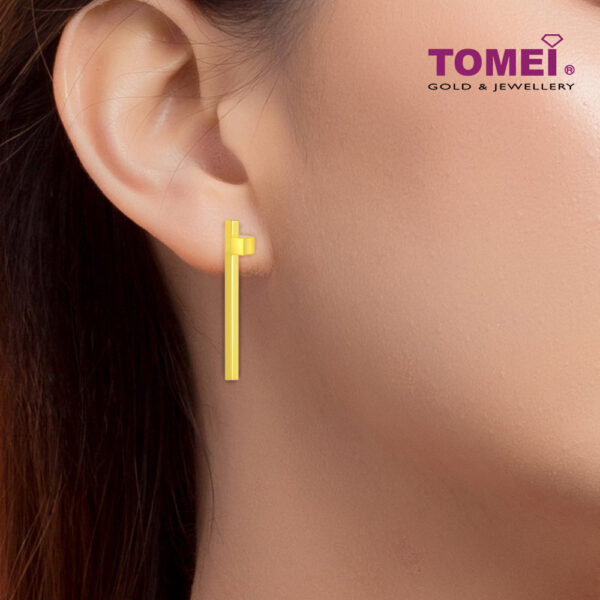 TOMEI Lusso Italia  Long Bar Earrings, Yellow Gold 916