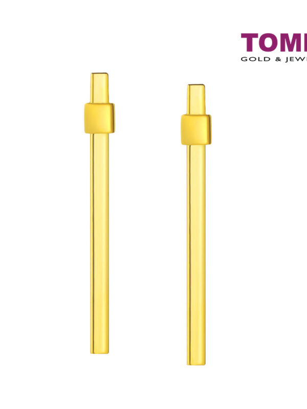 TOMEI Lusso Italia  Long Bar Earrings, Yellow Gold 916