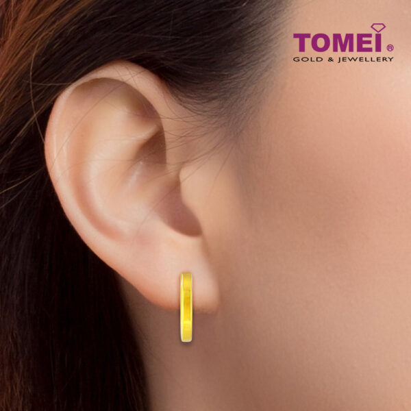 TOMEI Lusso Italia Square Loop Earrings, Yellow Gold 916