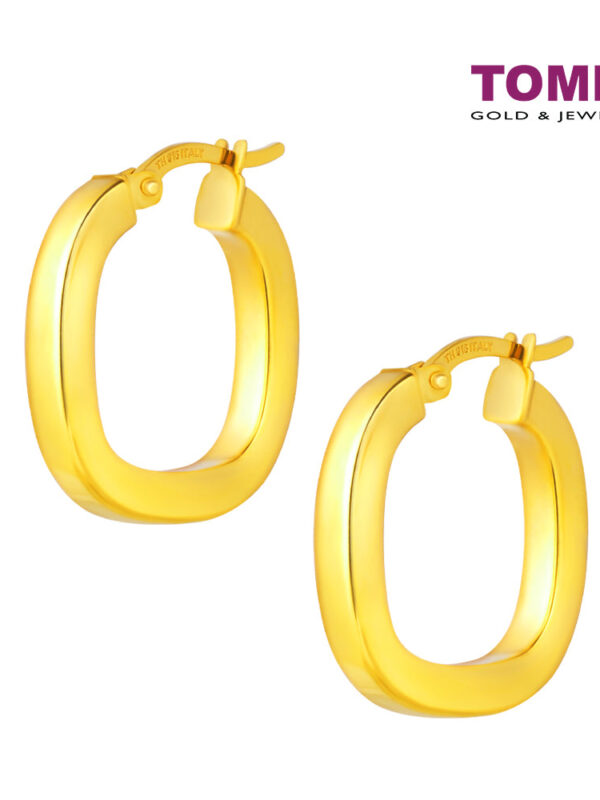 TOMEI Lusso Italia Square Loop Earrings, Yellow Gold 916