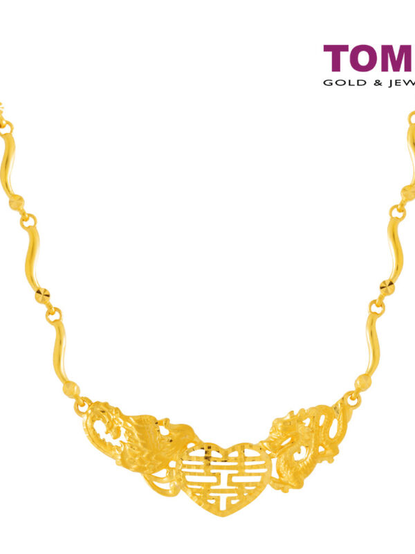 TOMEI Dragon & Phoenix Necklace, Yellow Gold 916