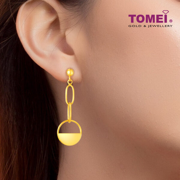 TOMEI Lusso Italia Circles Earrings, Yellow Gold 916