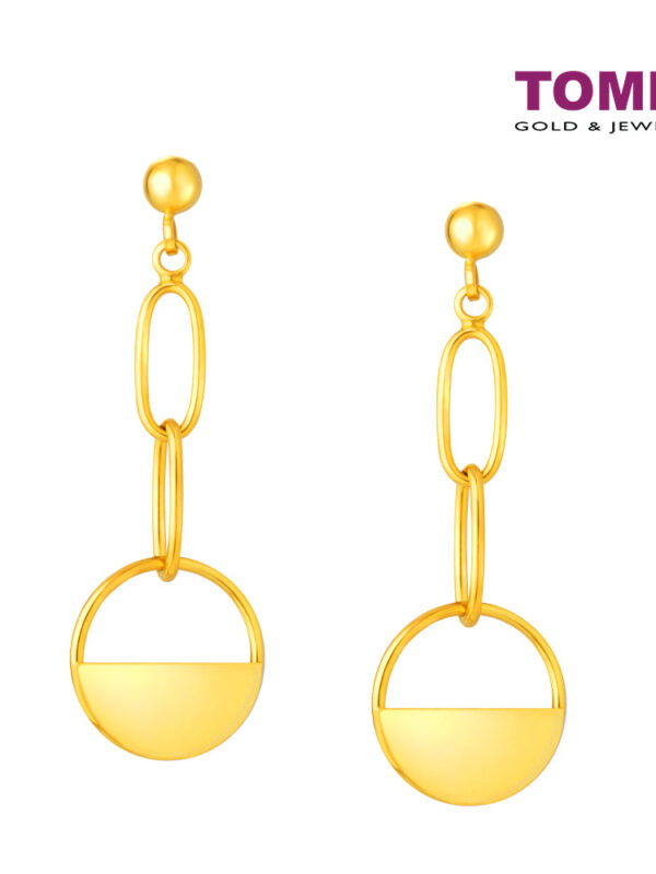 TOMEI Lusso Italia Circles Earrings, Yellow Gold 916