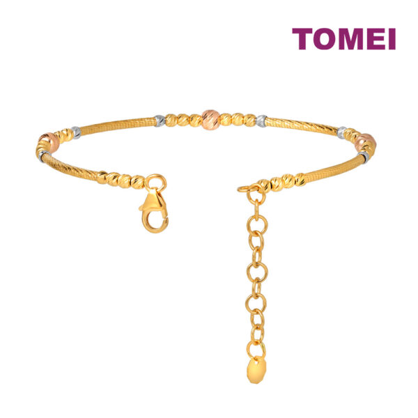 TOMEI Lusso Italia Beads Bangle, Yellow Gold 916